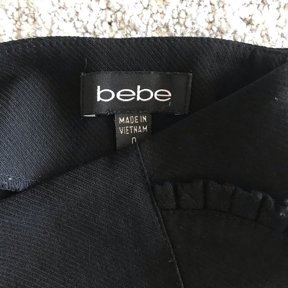 Black Bebe Pencil Skirt w/ Ruffle, Size 0 - Picture 2 of 4